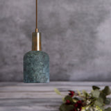 Osier Pendant - Serene Azure, Antique Brass