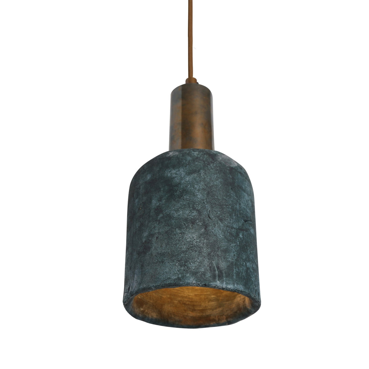 Osier Pendant - Serene Azure, Antique Brass