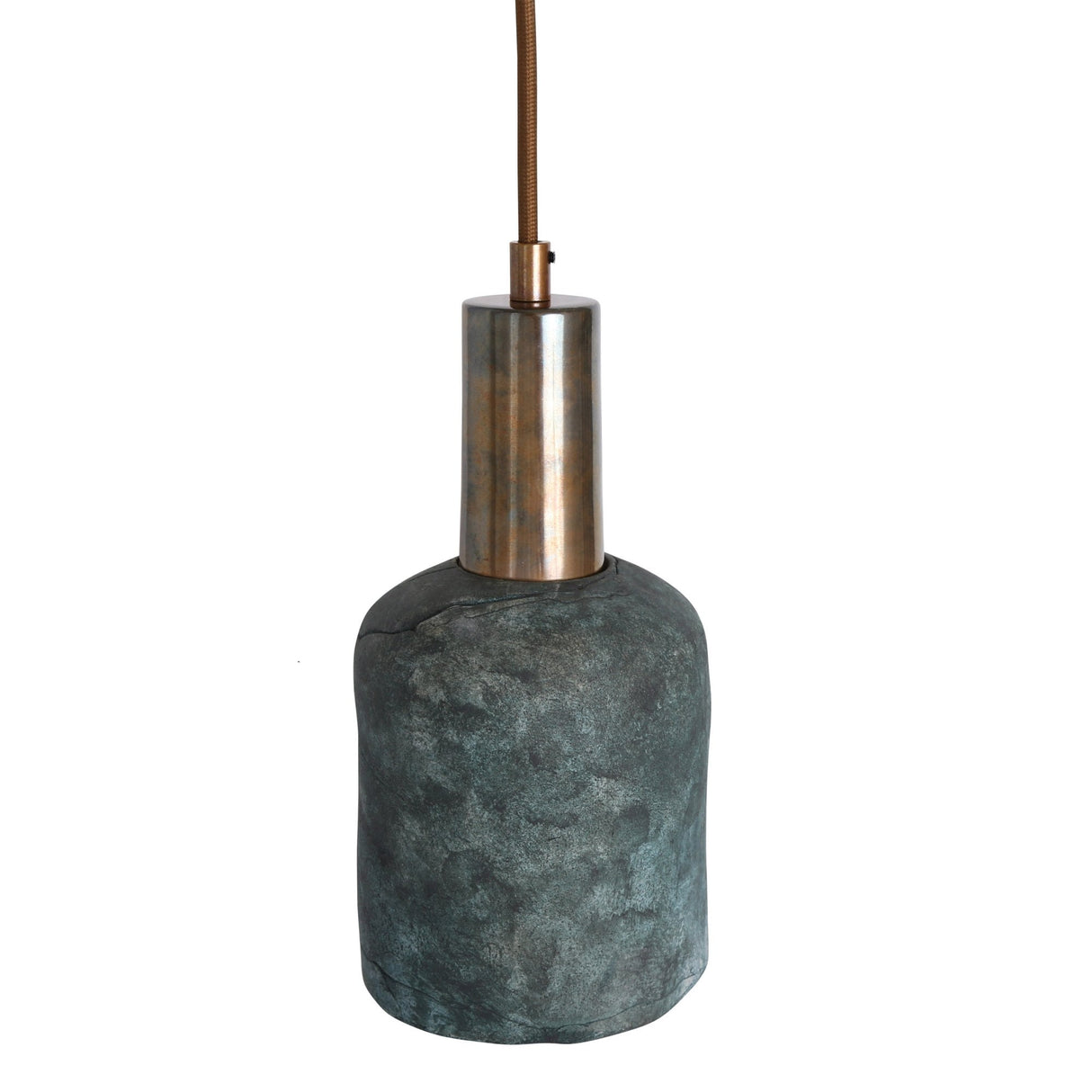 Osier Pendant - Serene Azure, Antique Brass