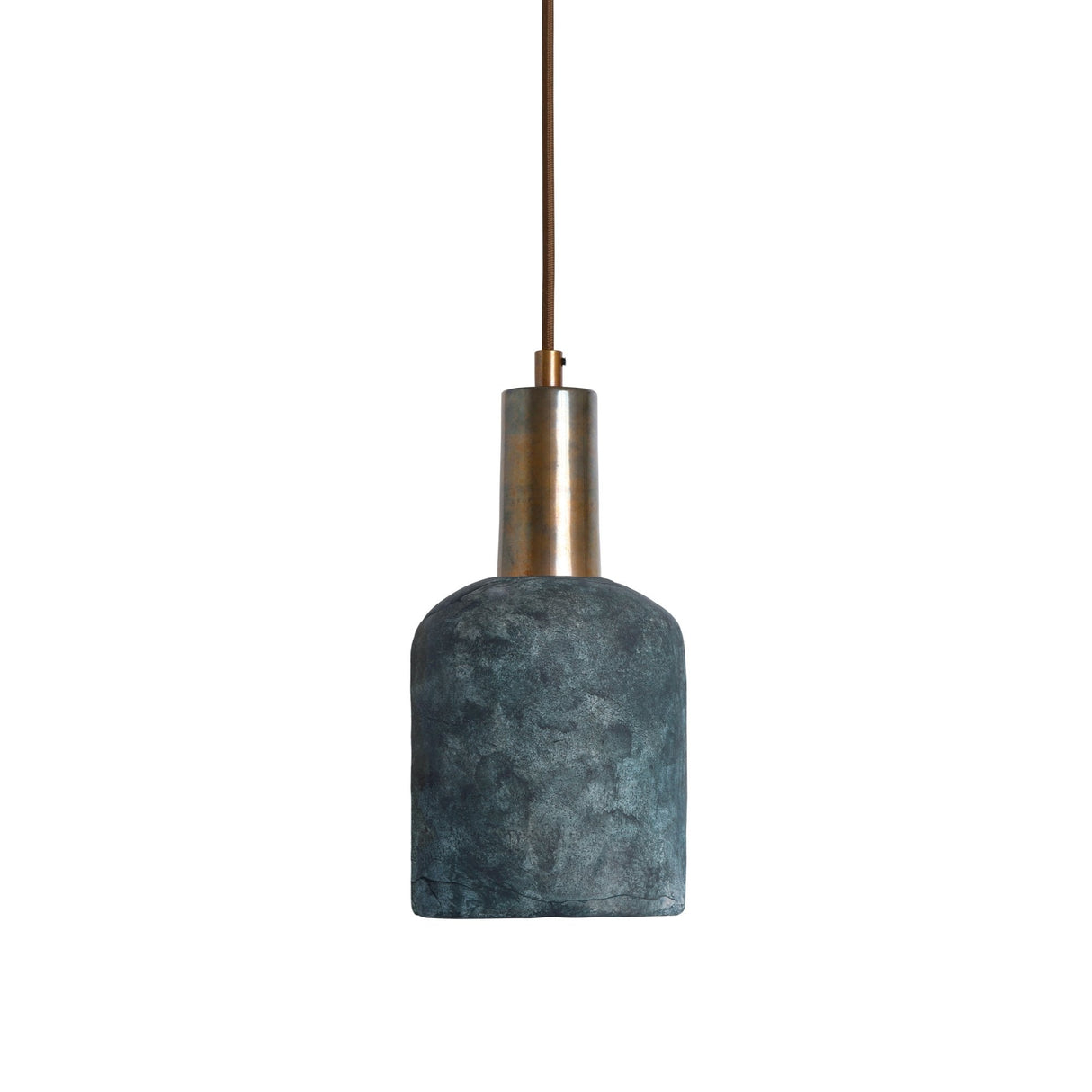 Osier Pendant - Serene Azure, Antique Brass