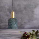 Osier Pendant - Serene Azure, Antique Brass