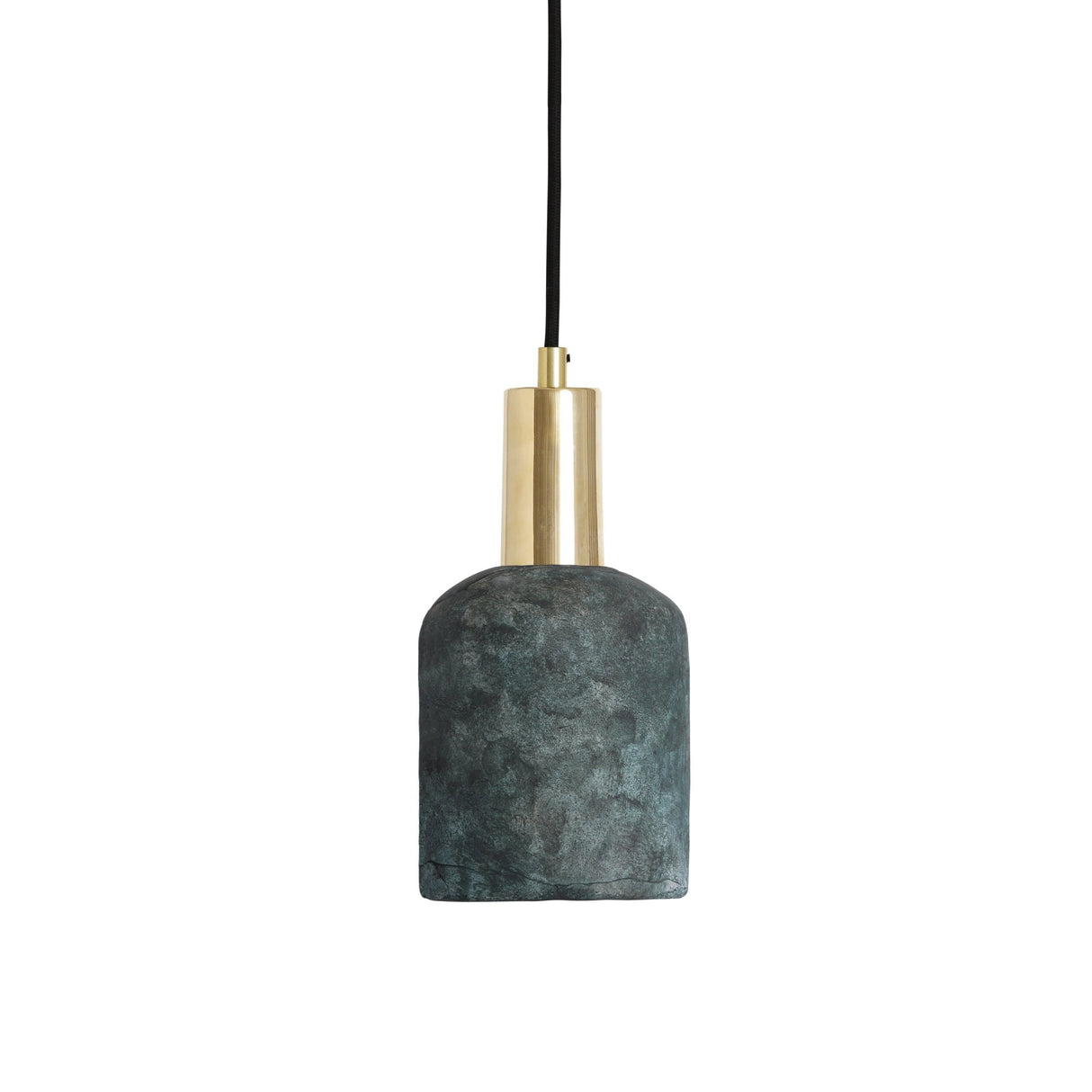 Osier Pendant - Serene Azure, Antique Brass