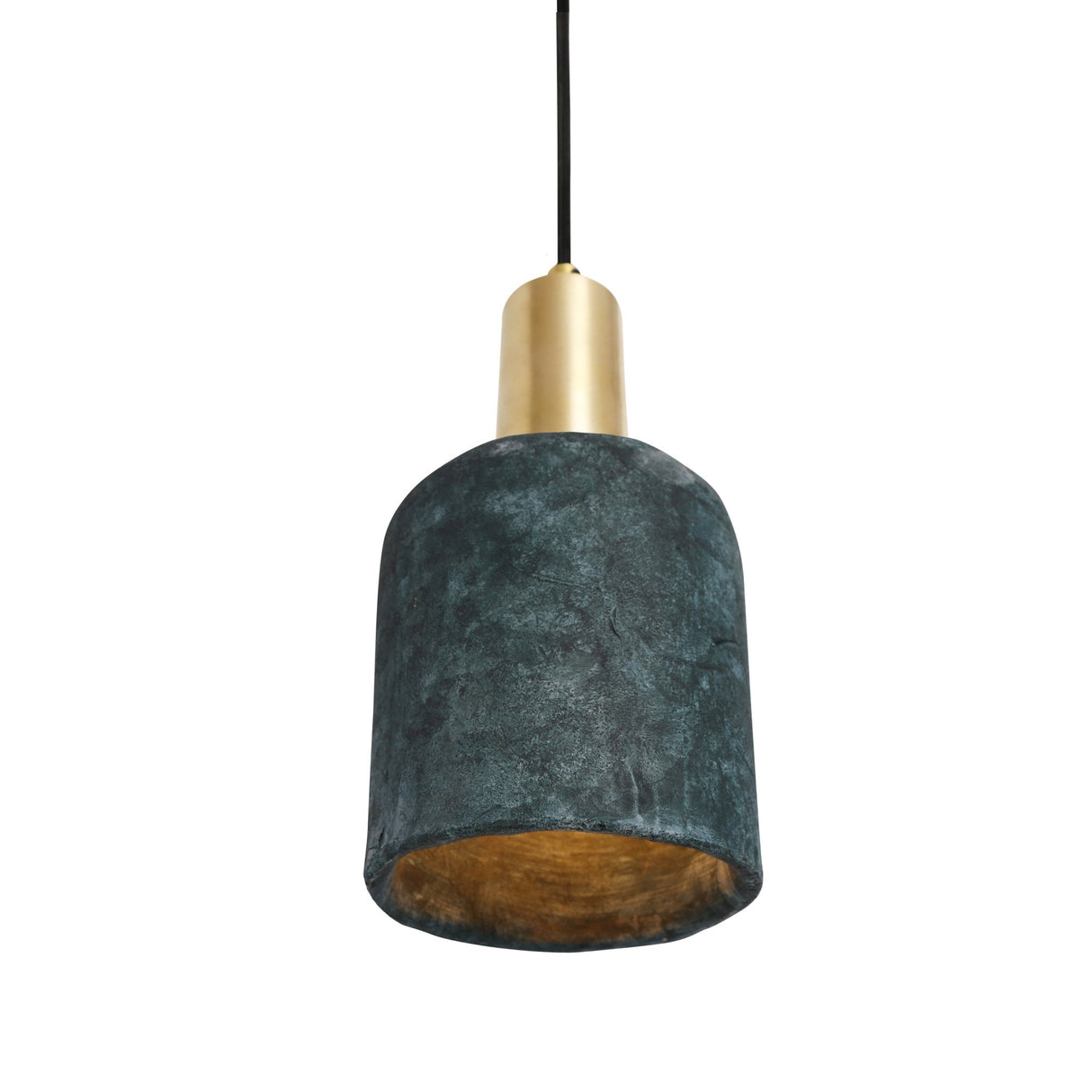 Osier Pendant - Serene Azure, Antique Brass