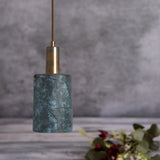 Senna Pendant - Rustic Blue Earth in Antique Brass