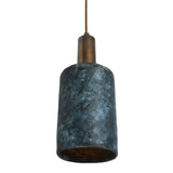 Senna Pendant - Rustic Blue Earth in Antique Brass