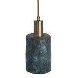 Senna Pendant - Rustic Blue Earth in Antique Brass