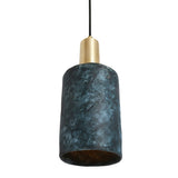 Senna Pendant - Rustic Blue Earth in Antique Brass