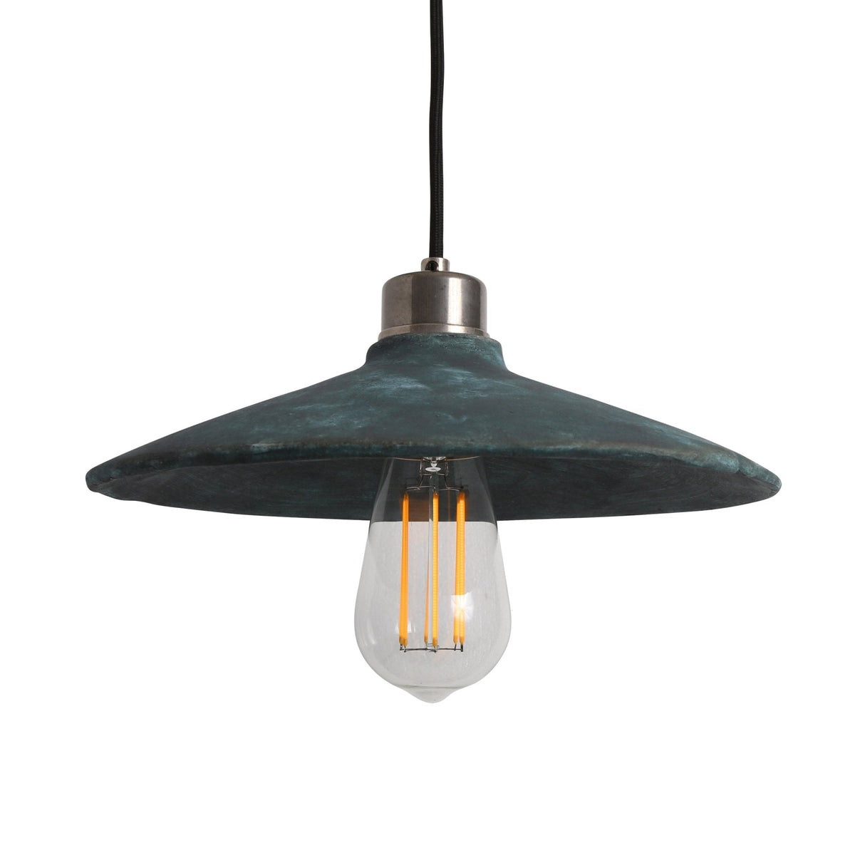 Pyrus Blue Earth Pendant Light in Antique Brass Finish