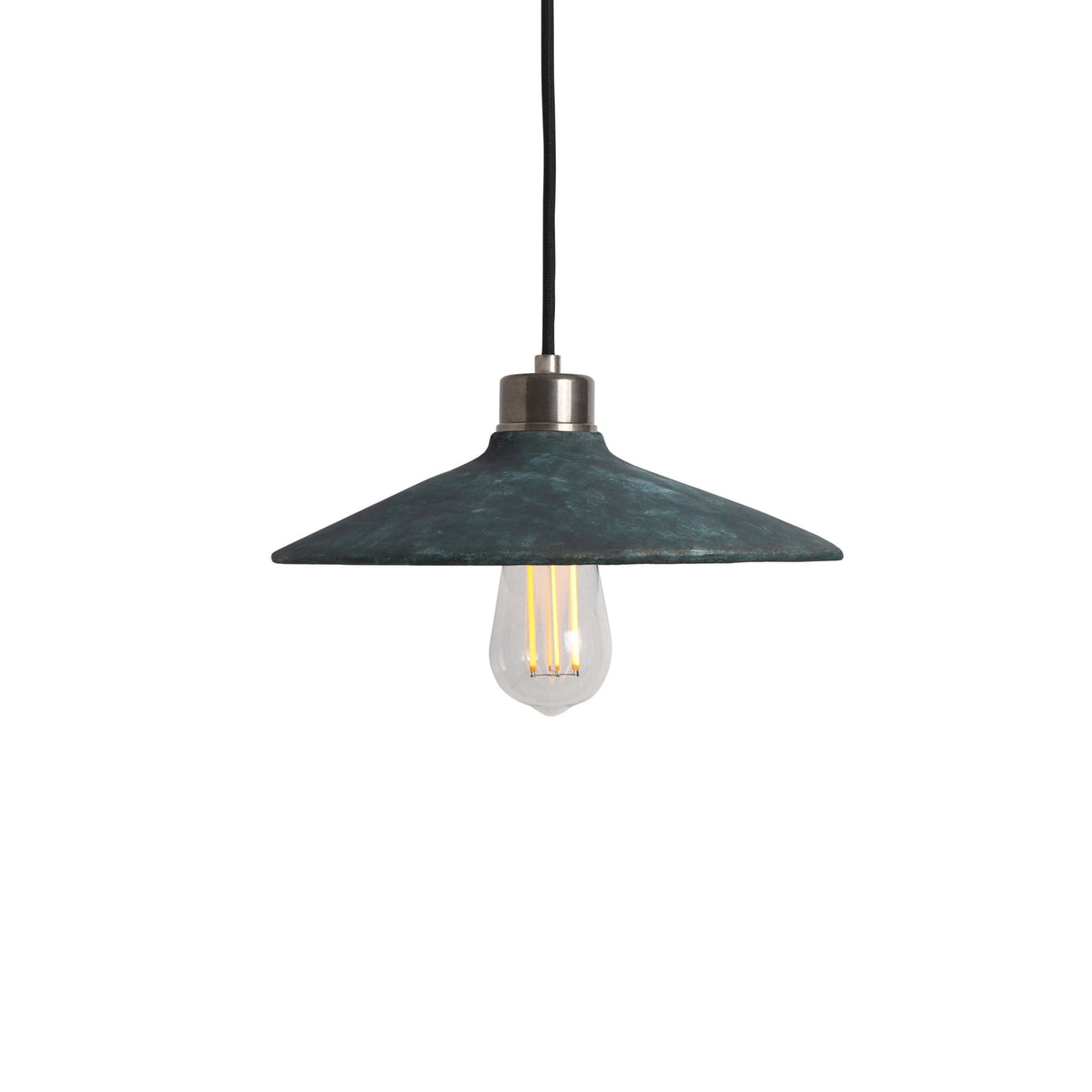 Pyrus Blue Earth Pendant Light in Antique Brass Finish