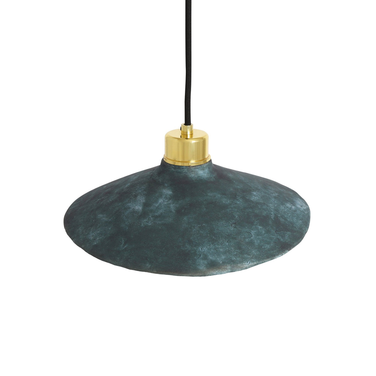 Pyrus Blue Earth Pendant Light in Antique Brass Finish