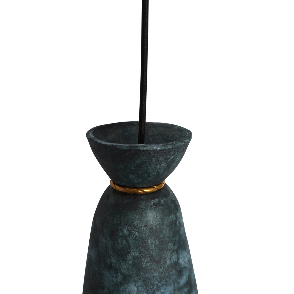 Pando Pendant Light - Oceanic Blue and Antique Brass Finish