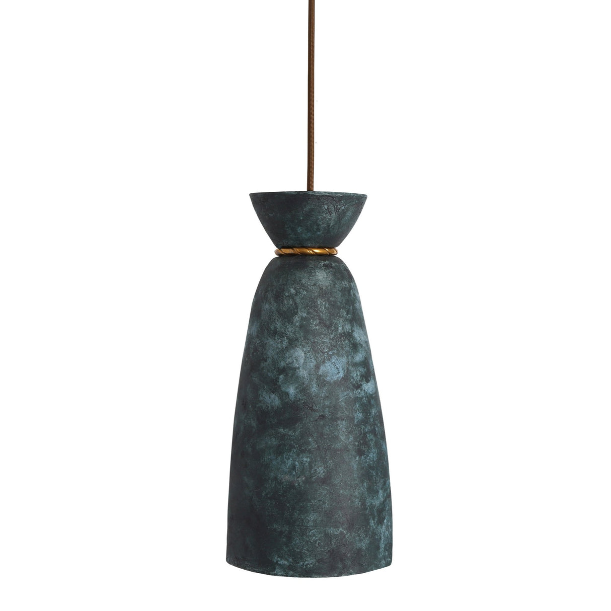 Pando Pendant Light - Oceanic Blue and Antique Brass Finish