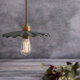 Kapok Pendant Light - Blue Earth Finish with Antique Brass Details