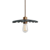 Kapok Pendant Light - Blue Earth Finish with Antique Brass Details