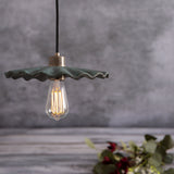 Kapok Pendant Light - Blue Earth Finish with Antique Brass Details