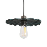 Kapok Pendant Light - Blue Earth Finish with Antique Brass Details
