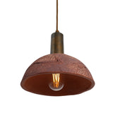 Rustic Kauri Pendant with Red Iron and Antique Brass Finish