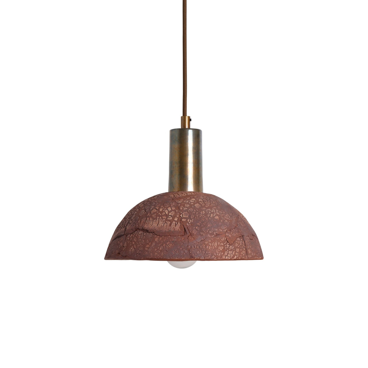 Rustic Kauri Pendant with Red Iron and Antique Brass Finish