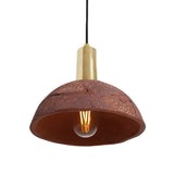 Rustic Kauri Pendant with Red Iron and Antique Brass Finish