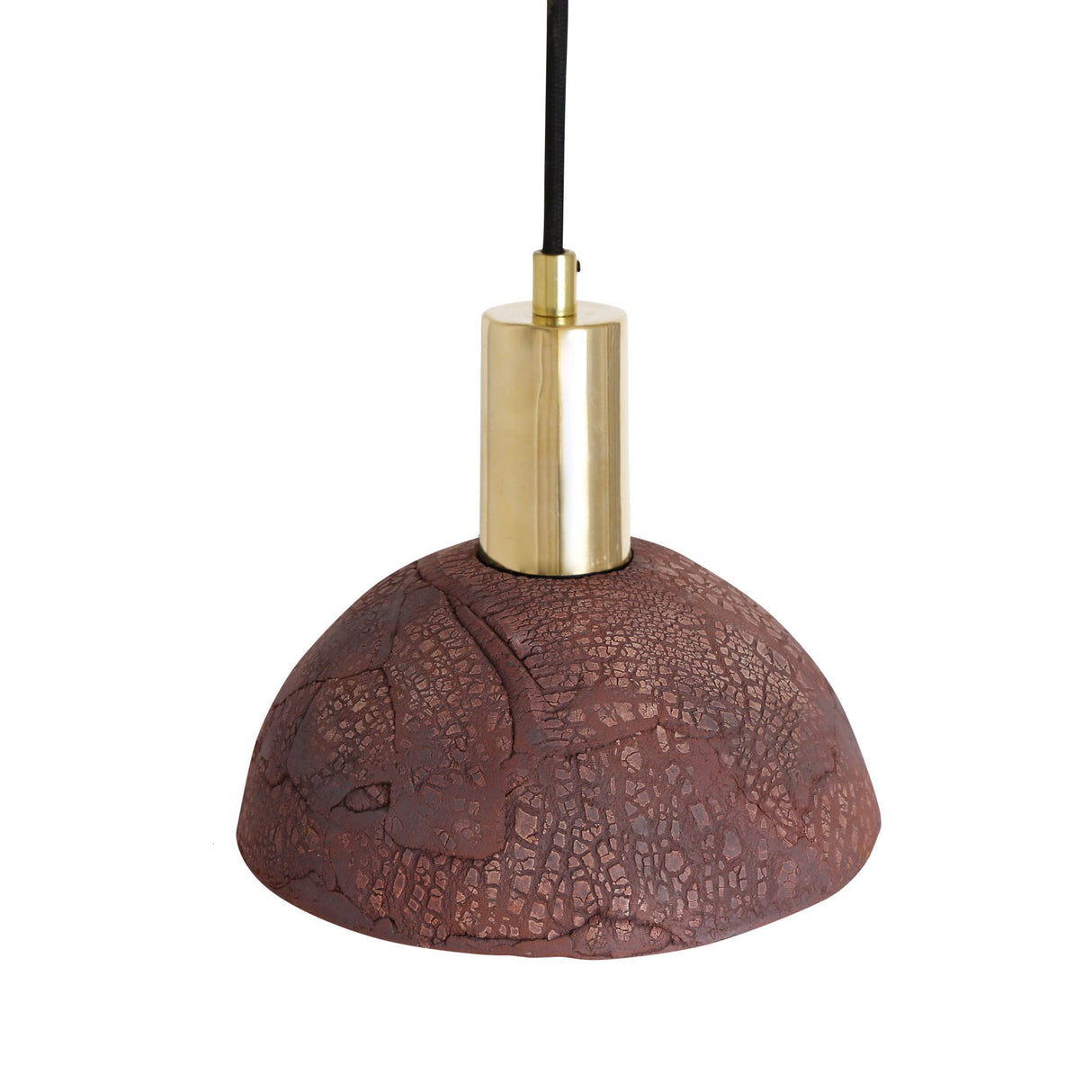 Rustic Kauri Pendant with Red Iron and Antique Brass Finish