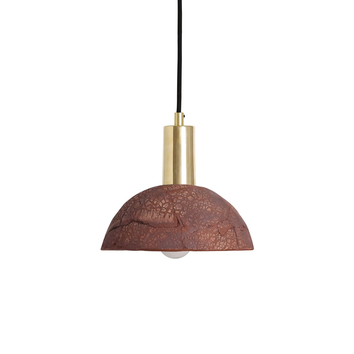 Rustic Kauri Pendant with Red Iron and Antique Brass Finish