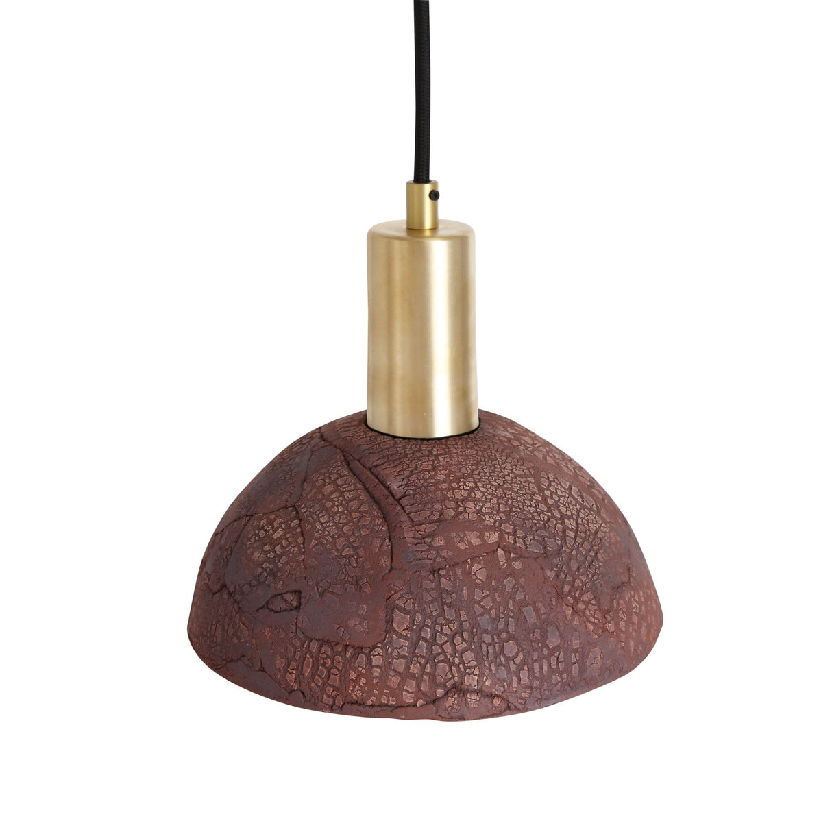 Rustic Kauri Pendant with Red Iron and Antique Brass Finish