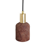 Rustic Ruby Ceramic Pendant Light - Red Iron & Antique Brass