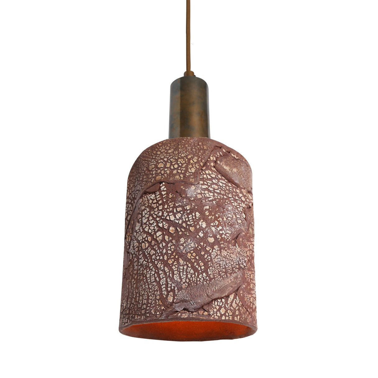 Senna Pendant - Rustic Red Iron with Antique Brass Accents