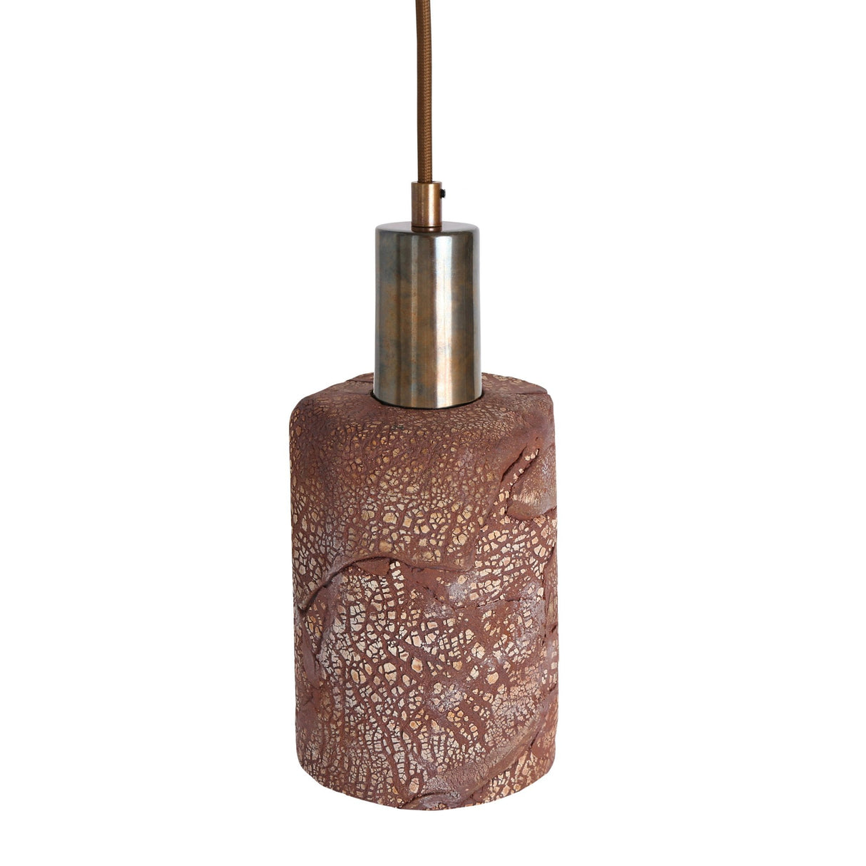 Senna Pendant - Rustic Red Iron with Antique Brass Accents