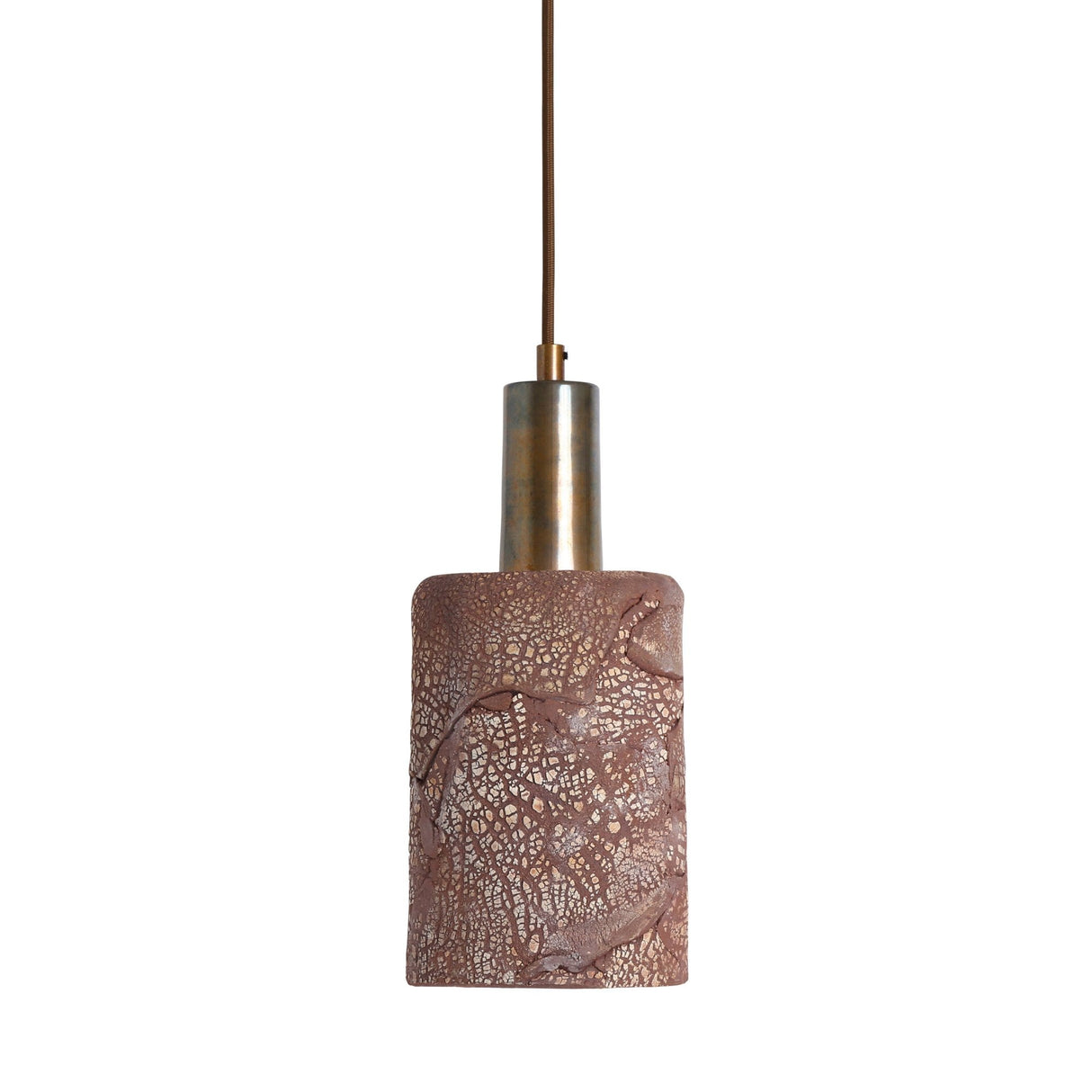 Senna Pendant - Rustic Red Iron with Antique Brass Accents