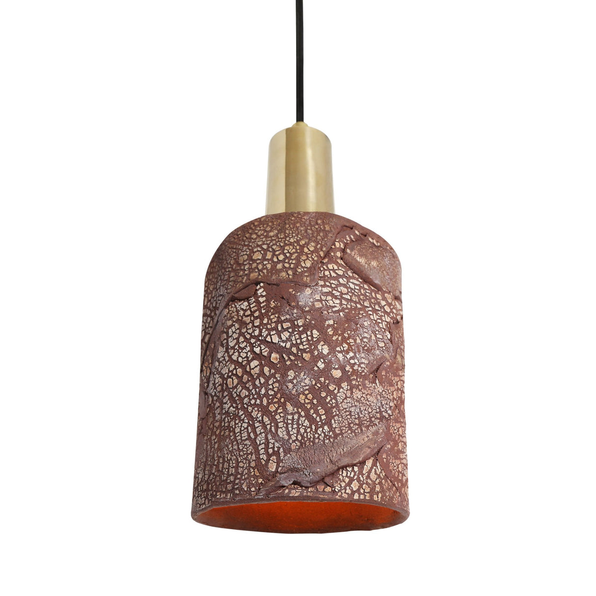Senna Pendant - Rustic Red Iron with Antique Brass Accents