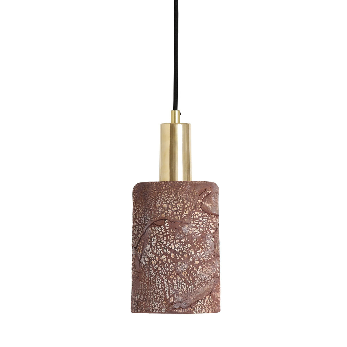 Senna Pendant - Rustic Red Iron with Antique Brass Accents