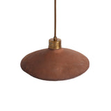 Pyrus Pendant - Textured Ceramic in Red Iron and Antique Brass