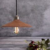 Pyrus Pendant - Textured Ceramic in Red Iron and Antique Brass