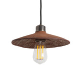 Pyrus Pendant - Textured Ceramic in Red Iron and Antique Brass