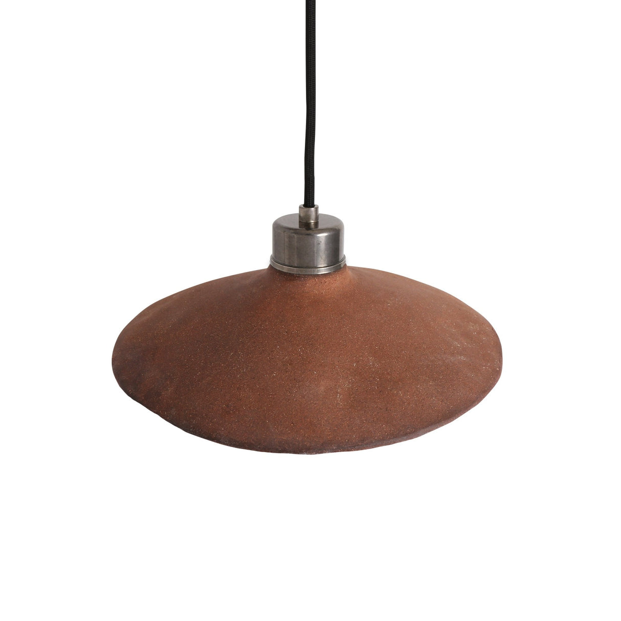 Pyrus Pendant - Textured Ceramic in Red Iron and Antique Brass