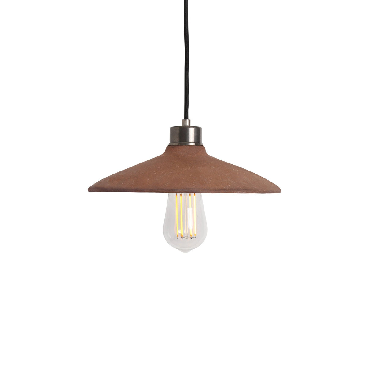 Pyrus Pendant - Textured Ceramic in Red Iron and Antique Brass
