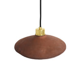 Pyrus Pendant - Textured Ceramic in Red Iron and Antique Brass