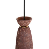 Pando Pendant - Textured Red Iron and Antique Brass