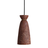 Pando Pendant - Textured Red Iron and Antique Brass