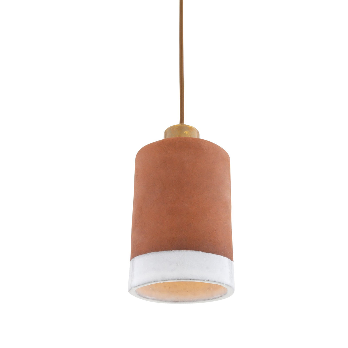 Antique Brass Rhus Pendant with Ceramic Shade