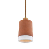 Antique Brass Rhus Pendant with Ceramic Shade