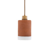 Antique Brass Rhus Pendant with Ceramic Shade
