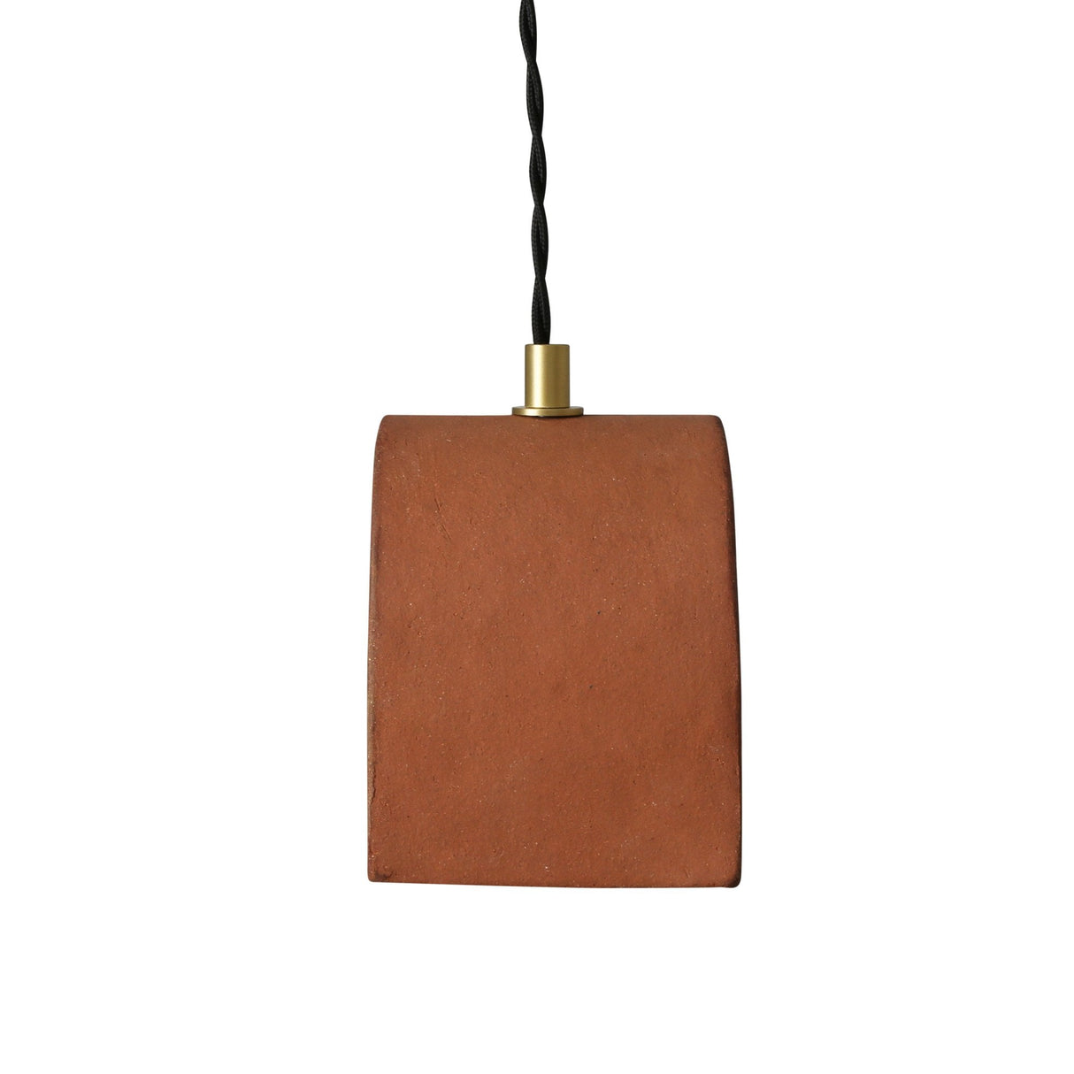 Red Clay Tansy Pendant Light with Antique Brass Accents