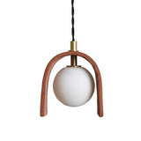 Red Clay Tansy Pendant Light with Antique Brass Accents