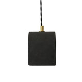 Tansy Pendant Light - Black Clay with Antique Brass Detailing