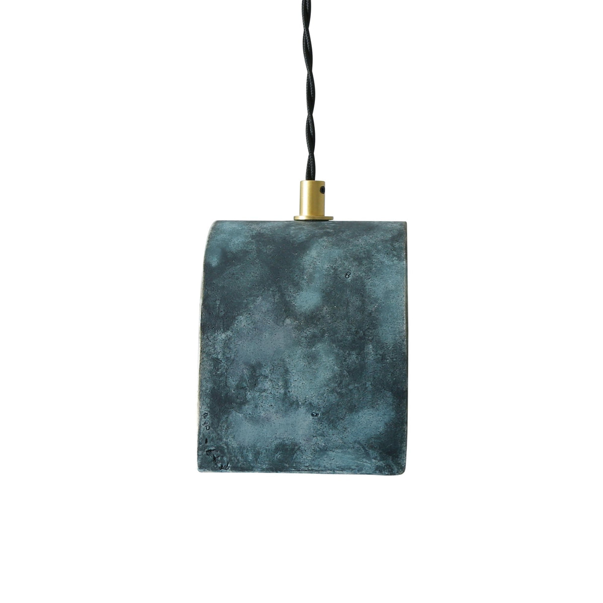 Tansy Pendant Light - Blue Earth Clay with Antique Brass Detailing