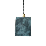 Tansy Pendant Light - Blue Earth Clay with Antique Brass Detailing