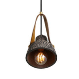 Pera Pendant Light - Eco-Friendly Ceramic, Antique Brass, Vibrant Red Cord