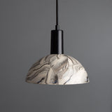Kauri Marbled Ceramic Pendant Light with Antique Brass Finish